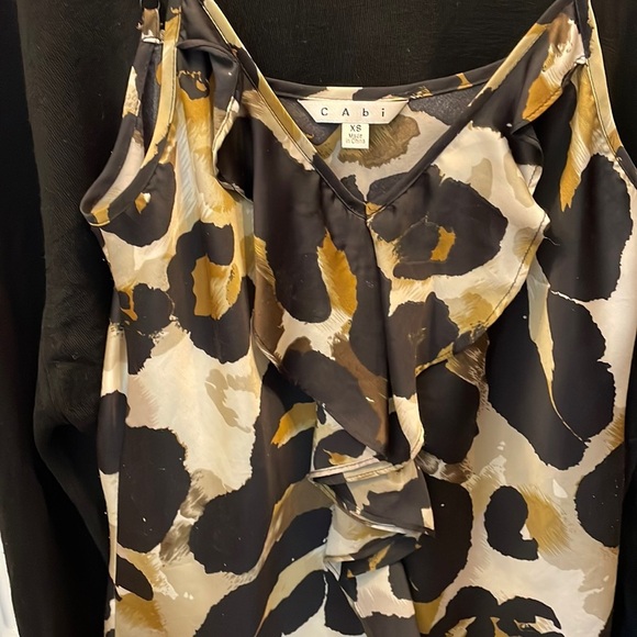 Cabi animal print ruffle camisole top - Picture 2 of 7